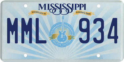 MS license plate MML934
