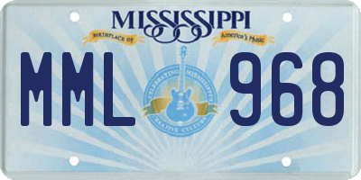 MS license plate MML968