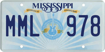 MS license plate MML978