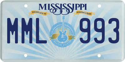 MS license plate MML993
