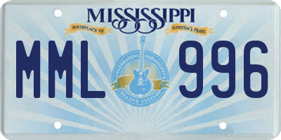 MS license plate MML996