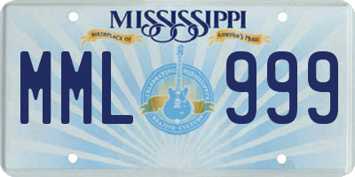 MS license plate MML999