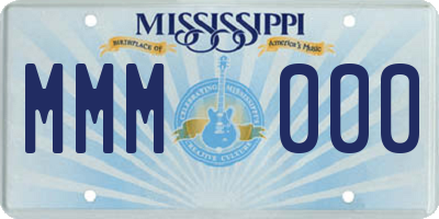 MS license plate MMM000