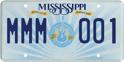 MS license plate MMM001
