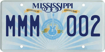 MS license plate MMM002
