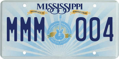 MS license plate MMM004