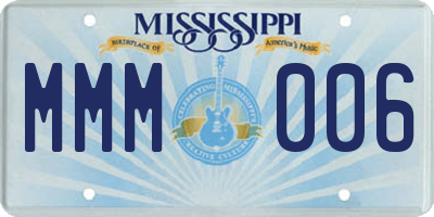 MS license plate MMM006