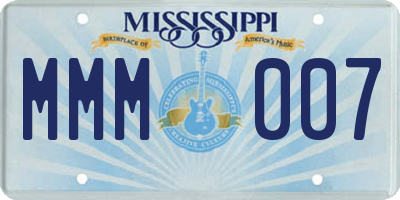 MS license plate MMM007