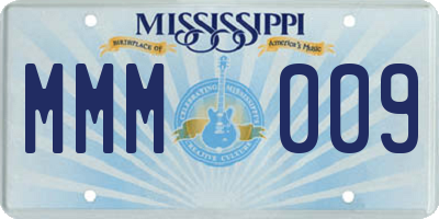 MS license plate MMM009