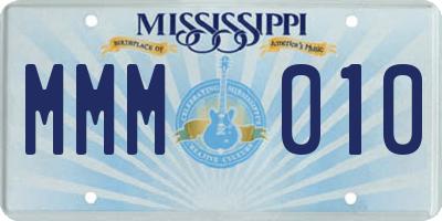 MS license plate MMM010