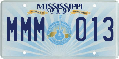 MS license plate MMM013