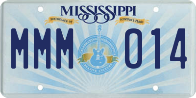 MS license plate MMM014