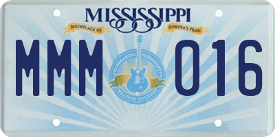 MS license plate MMM016