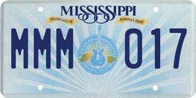 MS license plate MMM017