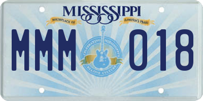 MS license plate MMM018