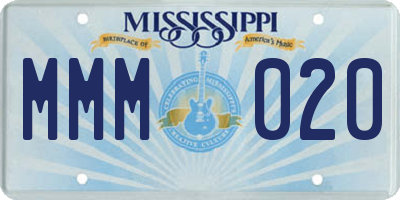 MS license plate MMM020