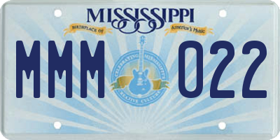MS license plate MMM022