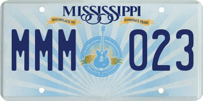 MS license plate MMM023
