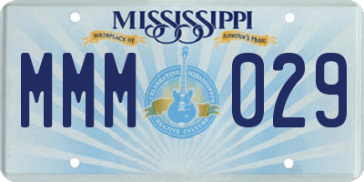MS license plate MMM029