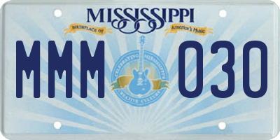 MS license plate MMM030