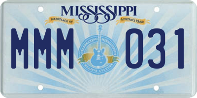 MS license plate MMM031