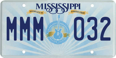 MS license plate MMM032
