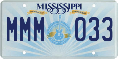MS license plate MMM033