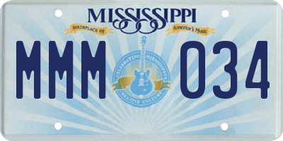 MS license plate MMM034