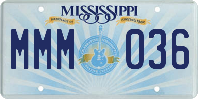 MS license plate MMM036