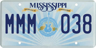 MS license plate MMM038