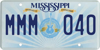 MS license plate MMM040