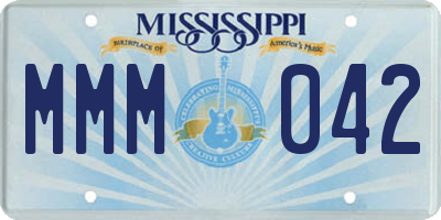 MS license plate MMM042