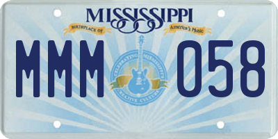 MS license plate MMM058