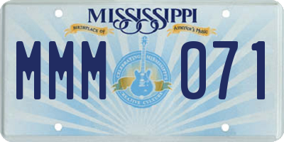 MS license plate MMM071
