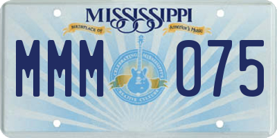MS license plate MMM075