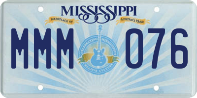 MS license plate MMM076