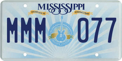 MS license plate MMM077