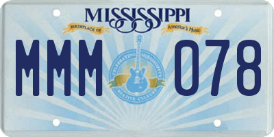 MS license plate MMM078
