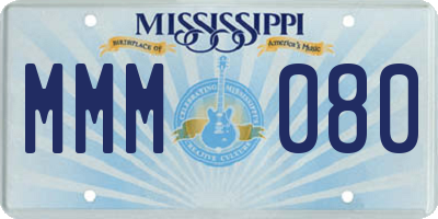 MS license plate MMM080