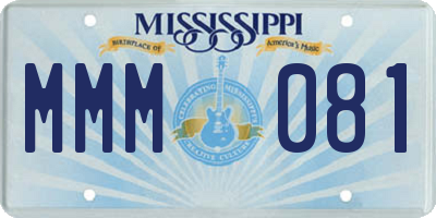 MS license plate MMM081