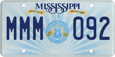 MS license plate MMM092