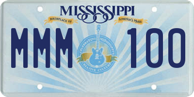 MS license plate MMM100