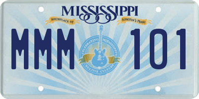MS license plate MMM101