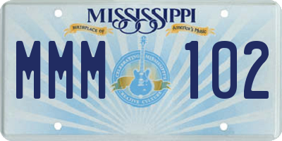 MS license plate MMM102