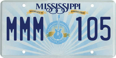 MS license plate MMM105