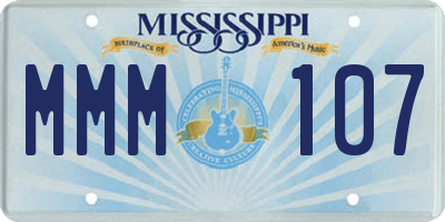 MS license plate MMM107