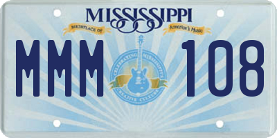 MS license plate MMM108
