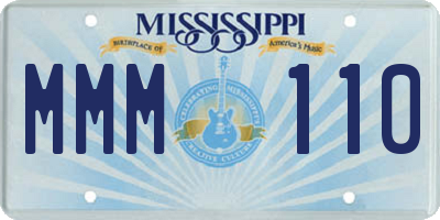 MS license plate MMM110