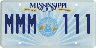 MS license plate MMM111