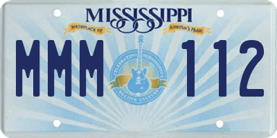 MS license plate MMM112